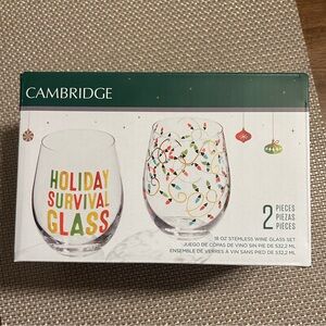 Cambridge Holiday Stemless Glasses